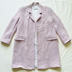 Zara Women’s Jacket Longsleeve Mid Length Pink Office Casual Fashion Large L
